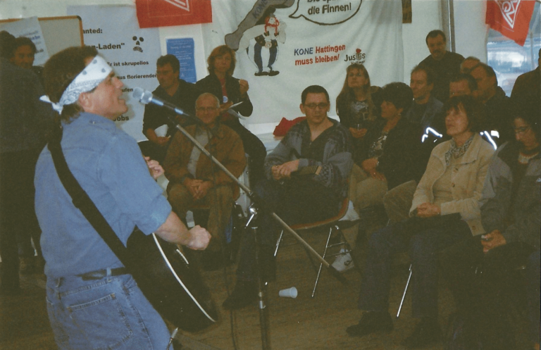 Kone Plant shutdown rally, Hattingan, Germany, October 2005