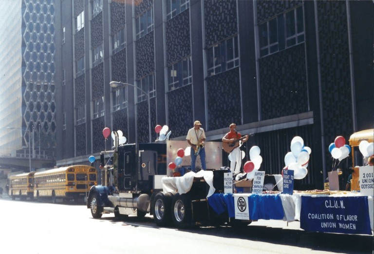 Labor Day float, Sept. 2000 with Robbie Klein, downtown Pittsburgh